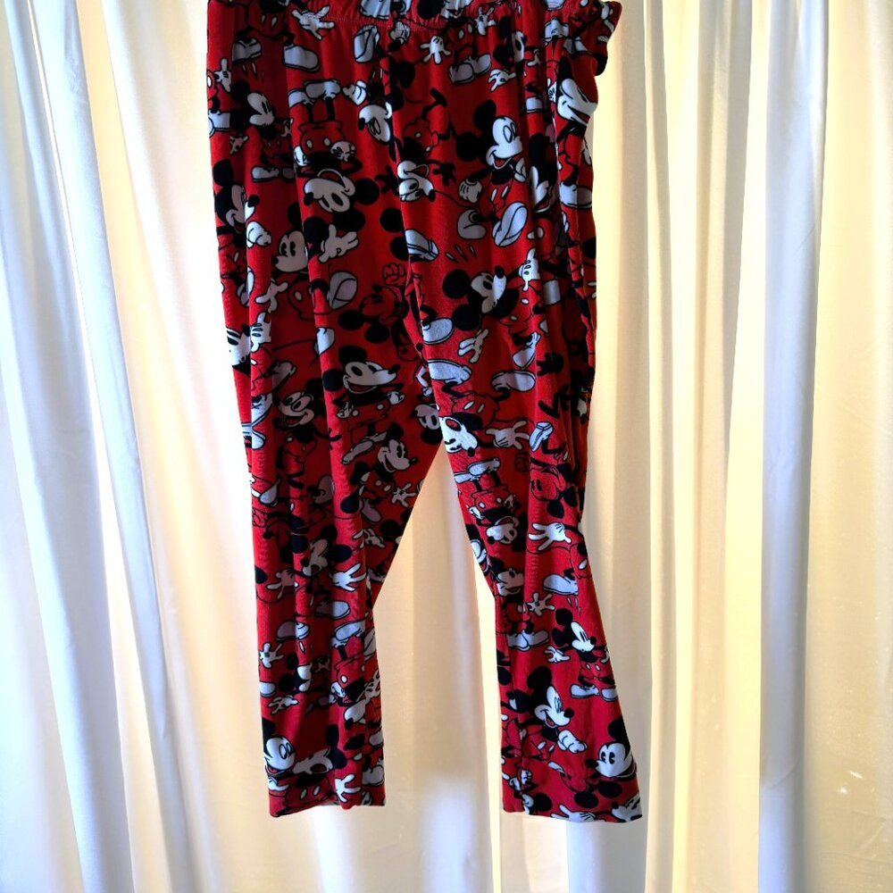 Women's Disney Mickey Mouse Soft Fleece Red Pajama Top & Bottom Size XL (16-18) - Picture 7 of 11